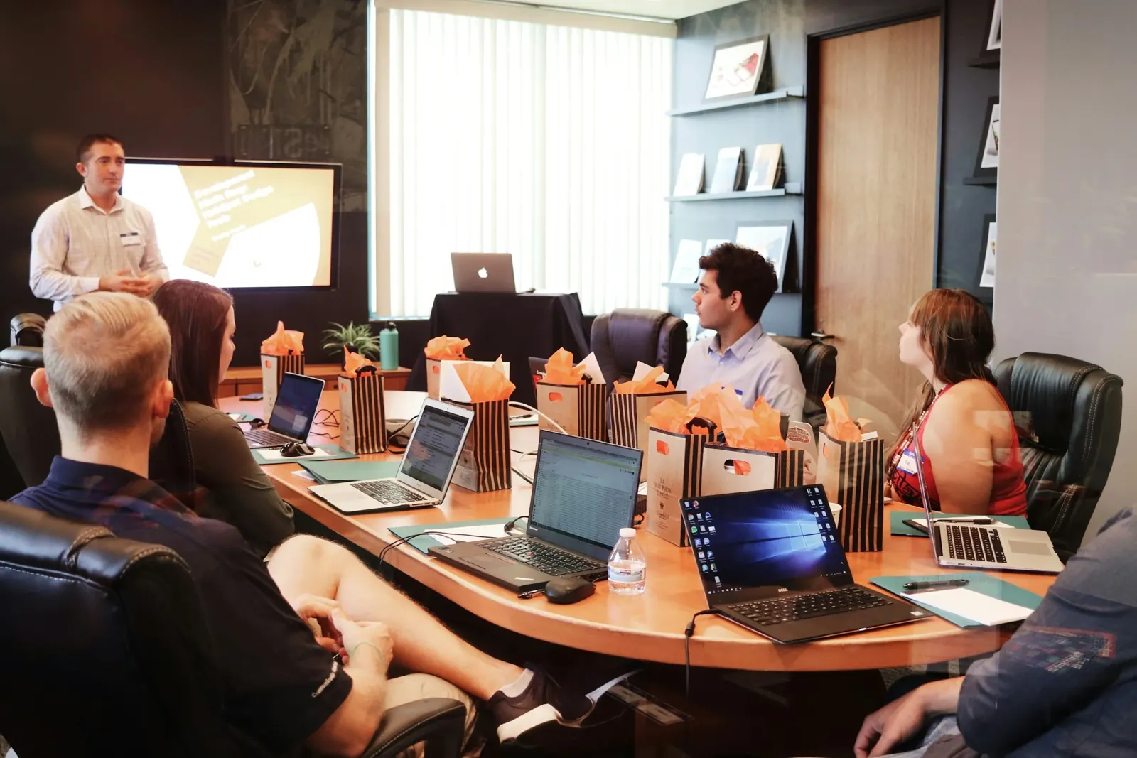 A team meeting in a conference room